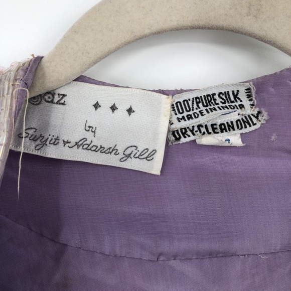 Saz Silk Sequin Jacket Pastel Colors Disco Stripes Pink Purple Blue - Picture 6 of 12